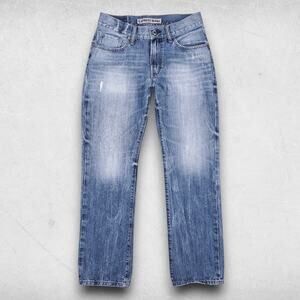 Express Jeans Men 30x32 Blue Kingston Classic Fit Straight Leg Distressed 90s